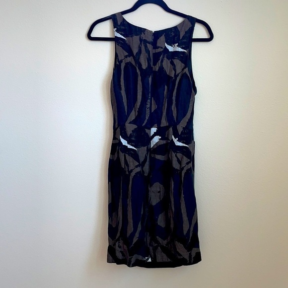Vince black brown abstract sheath dress small - Picture 4 of 5